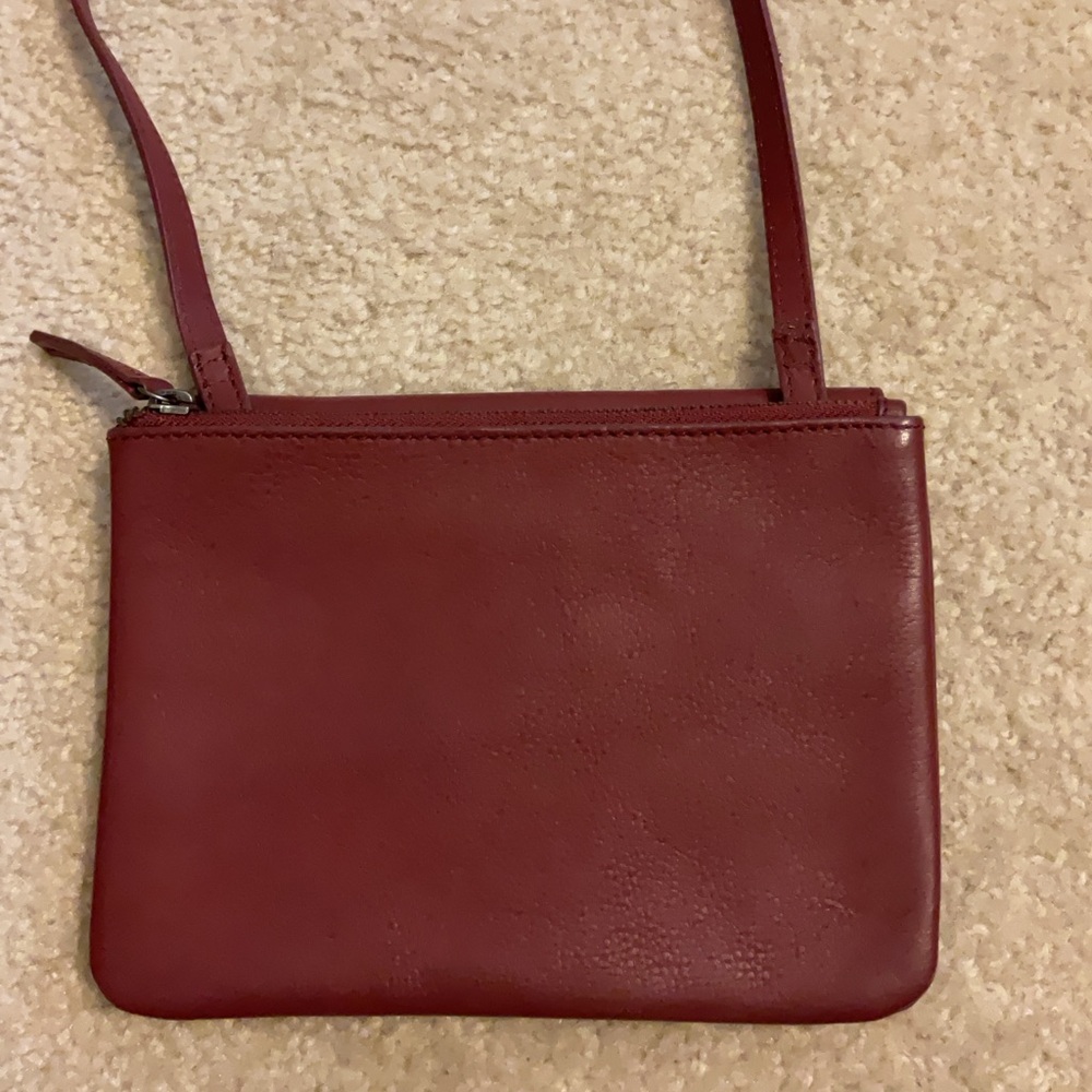 J.. Jill Leather Small Crossbody Burgundy Purse